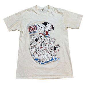Vintage 90s Disney 101 Dalmatians T Shirt Large White Cotton USA Made